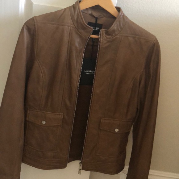 Lamarque Patch Pocket Leather Biker Jacket size S - Picture 8 of 8